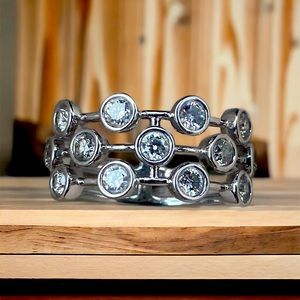 14K White Gold 1 Carat Natural Diamond Ring - Size 7